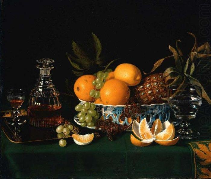 Still Life on a Green Table Cloth, Charles Bird King